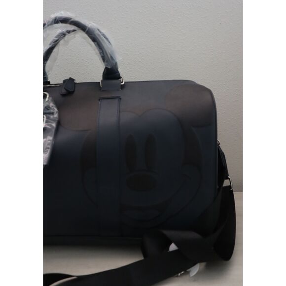 Concept One Disney O/S Black 3-D Mickey Mouse Embossed Weekender Duffle Bag - Picture 3 of 13